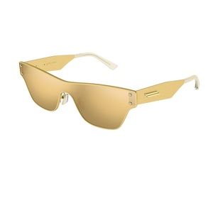 Bottega Veneta Metal Mask sunglasses BV1148S Gold 002 / Gold Mirror Lens